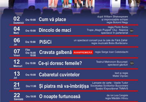 Noiembrie la TMMVS: Spectacole de excepție pentru o toamnă culturală!