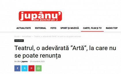 Teatrul, o adevărată ”Artă”, la care nu se poate renunța