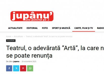 Teatrul, o adevărată ”Artă”, la care nu se poate renunța