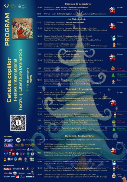 Programul Festivalului Internațional  de Teatru și Literatură Dramatică „Cetatea Copiilor”