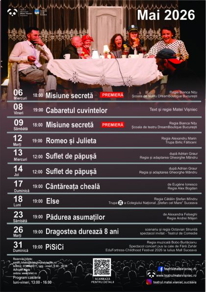 Programul lunii mai 2026 la TMMVS