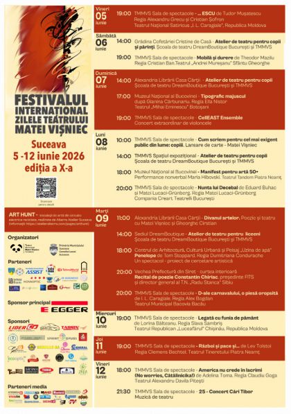 Programul Festivalului Internațional Zille Teatrului Matei Vișniec 2026