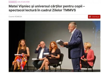 Matei Vișniec și universul cărților pentru copii – spectacol lectură în cadrul Zilelor TMMVS