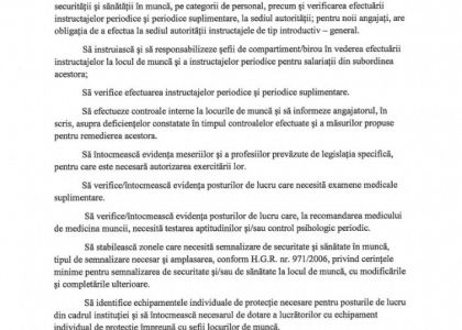 Anunț achiziție directă servicii specialitate în scopul organizării activităților de prevenire și protecție în domeniul SSM_SU, conform legilslației în vigoare