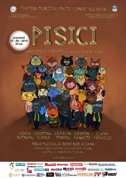 PISICI, un spectacol concert pus la cale de Fără Zahăr, cea dintâi premieră din stagiunea 2018 - 2019