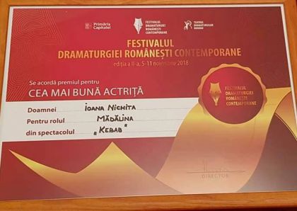 ”Kebab” a atras atenția juriului la Festivalul Dramaturgiei Româneşti Contemporane