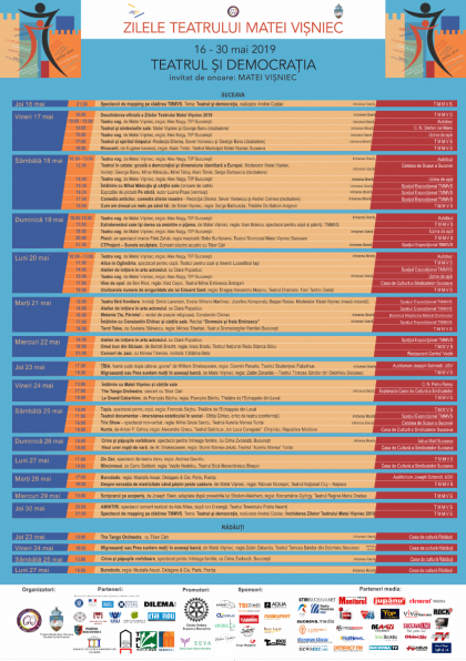 Programul Festivalului Zilele Teatrului Matei Vișniec 2019