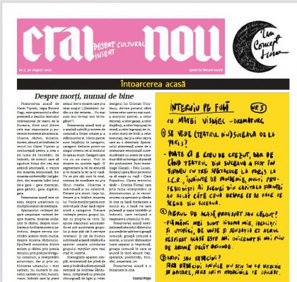 Insert Cultural Nr. 5 - Despre morţi, numai de bine