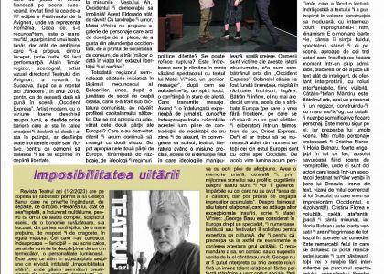 Despre întoarcerea care dă sens plecări - Carmen Mihalachi (Revista Ateneu)
