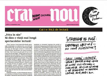 Insertul Cultural Nr. 66 - „Frica în sân” Sã dãm o viațã mai lungã spectacolelor lecturã!