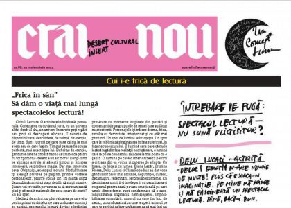 Insertul Cultural Nr. 66 - „Frica în sân” Sã dãm o viațã mai lungã spectacolelor lecturã!