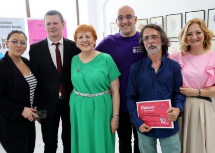 100 de actori români în festival.  Vernisaj. Expoziție de caricatură – portret în acuarelă, Ovidiu Stanciu, artist plastic