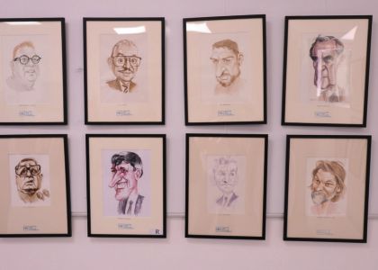 100 de actori români în festival.  Vernisaj. Expoziție de caricatură – portret în acuarelă, Ovidiu Stanciu, artist plastic