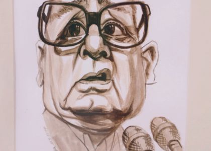 100 de actori români în festival.  Vernisaj. Expoziție de caricatură – portret în acuarelă, Ovidiu Stanciu, artist plastic