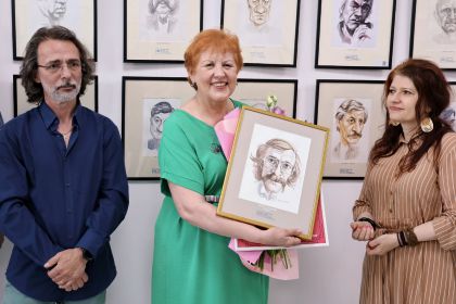 100 de actori români în festival.  Vernisaj. Expoziție de caricatură – portret în acuarelă, Ovidiu Stanciu, artist plastic