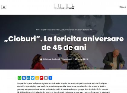 Ecouri din Festivalul Internațional Zilele Teatrului „Matei Vișniec”  Mulțumim, Cristina Rusiecki!