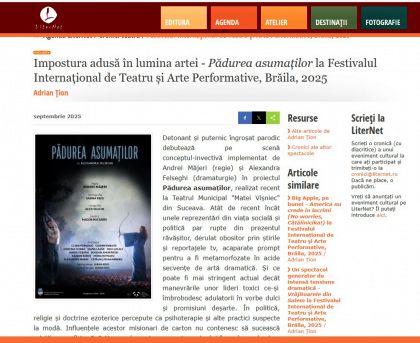 Pădurea asumaților la Festivalul Internațional de Teatru și Arte Performat