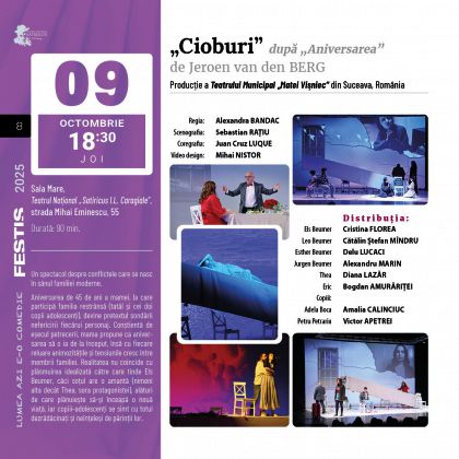 Succes la FESTIS 2025: Spectacolul „Cioburi” invitat în festival!