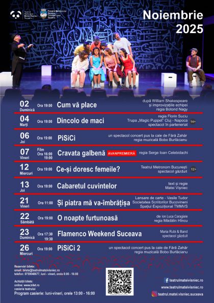 Noiembrie la TMMVS: Spectacole de excepție pentru o toamnă culturală!