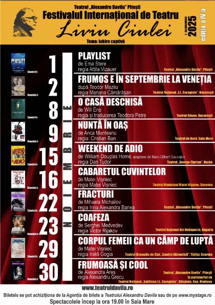 Spectacolul CABARETUL CUVINTELOR invitat la Festivalului Internațional de Teatru „Liviu Ciulei”