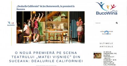 O nouă premieră pe scena Teatrului „Matei Vișniec” din Suceava: Dealurile Californiei