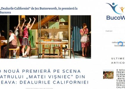 O nouă premieră pe scena Teatrului „Matei Vișniec” din Suceava: Dealurile Californiei