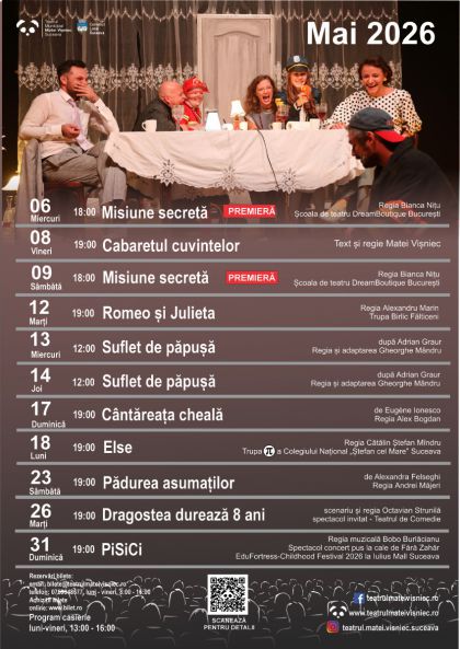 Programul lunii mai 2026 la TMMVS