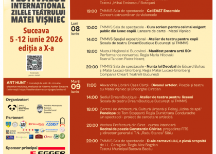 Programul Festivalului Internațional Zille Teatrului Matei Vișniec 2026