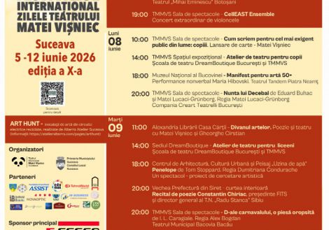 Programul Festivalului Internațional Zille Teatrului Matei Vișniec 2026