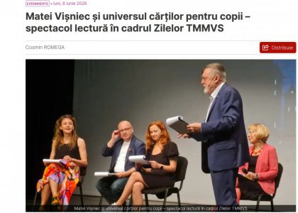 Matei Vișniec și universul cărților pentru copii – spectacol lectură în cadrul Zilelor TMMVS