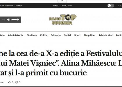 Săli pline la cea de-a X-a ediție a Festivalului ”Zilele Teatrului Matei Vișniec”. Alina Mihăescu: Lumea l-a așteptat și l-a primit cu bucurie