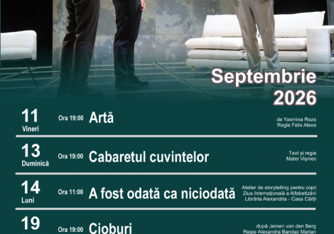 Teatrul Municipal „Matei Vișniec” Suceava anunță deschiderea stagiunii cu numărul XI, pe 11 septembrie